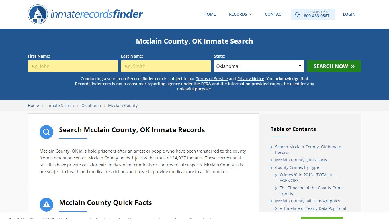 Mcclain County, OK Inmate Lookup & Jail Records Online